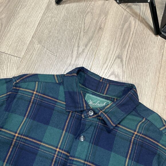 Woolrich The Green Label Collection Shirt Jacket Mens Sz Large Green Blue Plaid - Picture 3 of 5